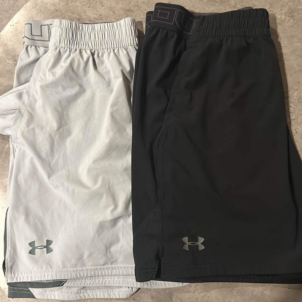 Two pairs of Under Armor Gym shorts size XL
